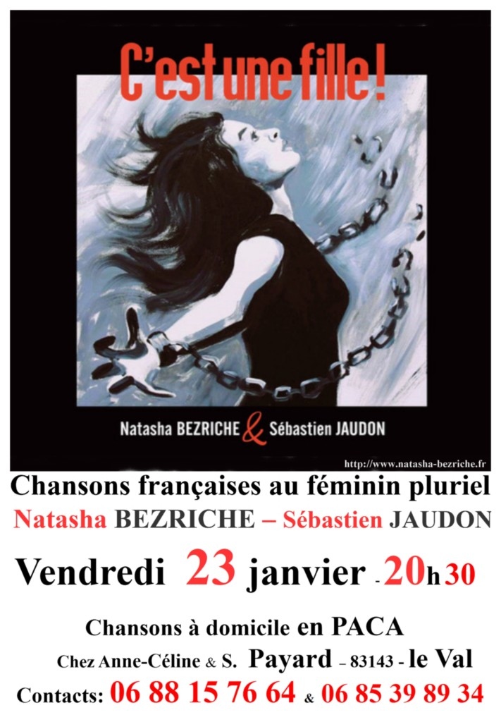 Affiche concert de chansons française le vendredi 23 janvier 2026