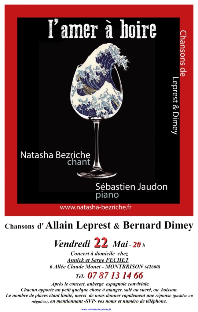 affiche du spectacle l'amer à boire du 22/05/2026