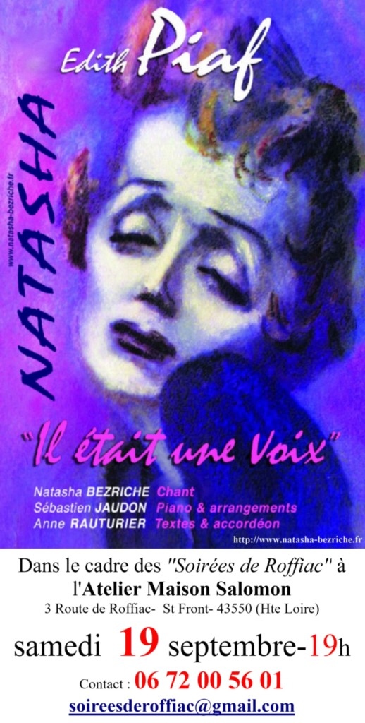 affiche concert chansons du répertoire d'Edith Piaf du 19/09/2026