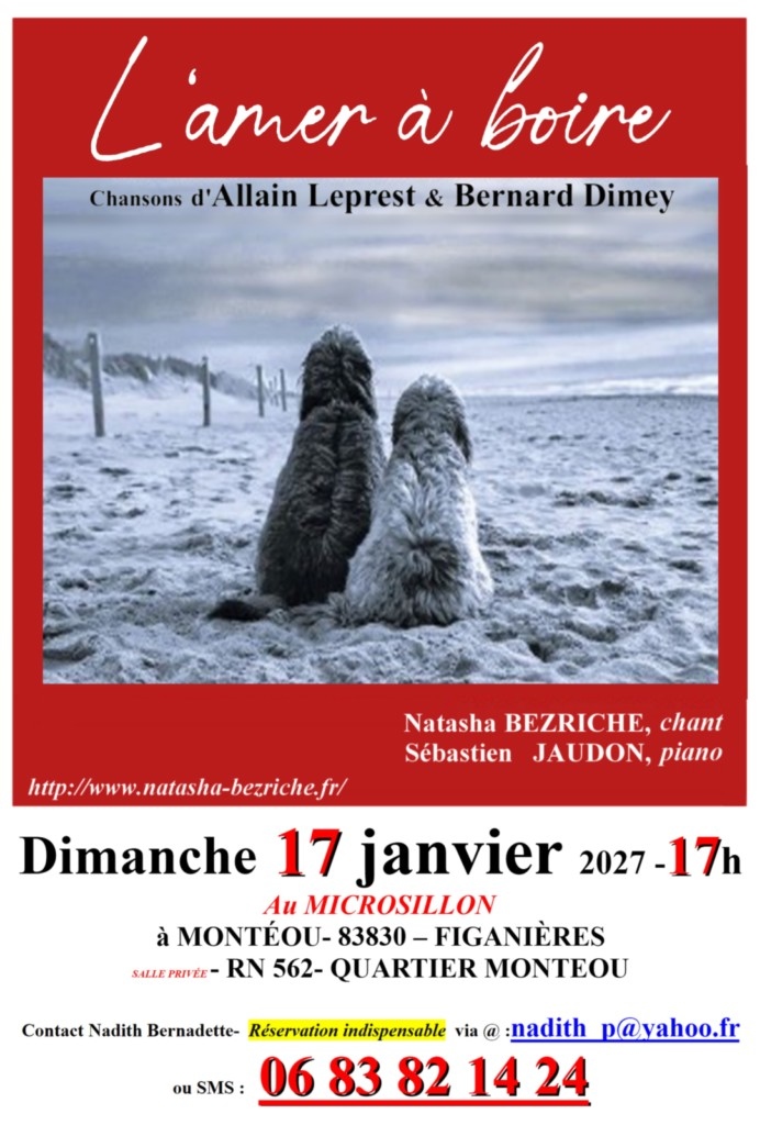 affiche répertoire allain Leprest & Bernard Dimey du 17 janvier 2027