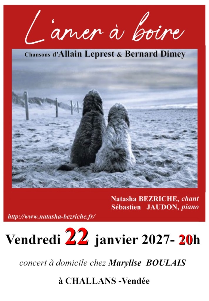 affiche du concert "l'amer à boire" du 22/01/2027