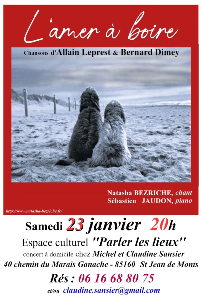 affiche du concert "l'amer à boire" du 23/01/2027
