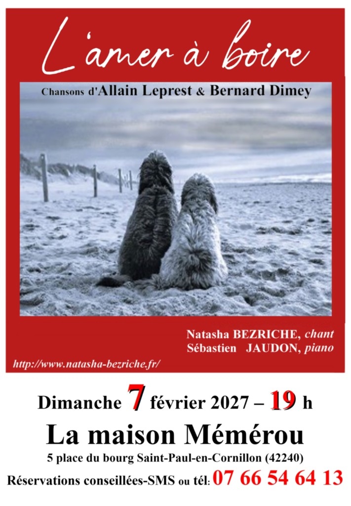 Affiche concert répertoire Allain Leprest  & Bernard Dimey le  7 février 2027