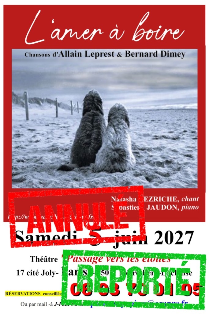 Affiche concert répertoire Allain Leprest  & Bernard Dimey le 5 juin 2027