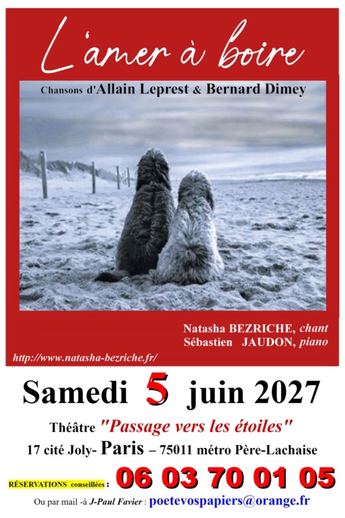 Affiche concert répertoire Allain Leprest  & Bernard Dimey le 5 juin 2027