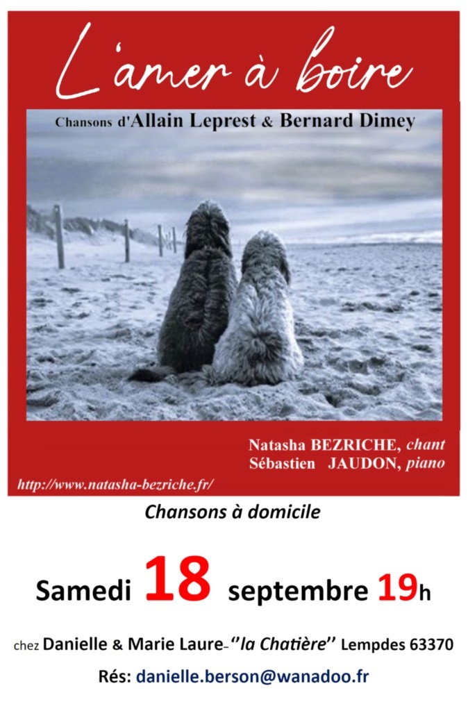 Affiche concert répertoire Allain Leprest  & Bernard Dimey le 18 septembre 2027