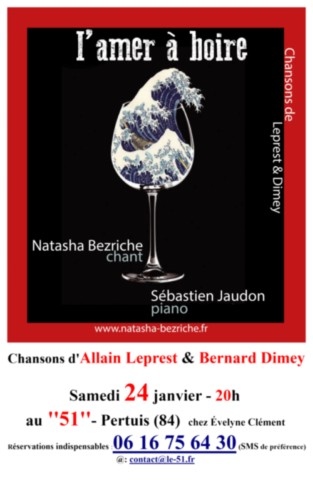 affiche du spectacle l'amer à boire du 24/01/2026