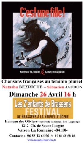 affiche d'un concert de Natash au Festival De Brassens à la Nouvelle Scène