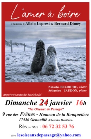 affiche du concert "l'amer à boire" du 24/01/2027